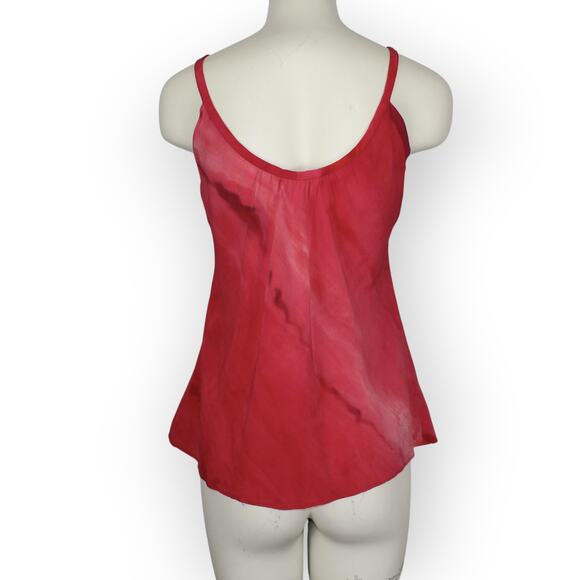 Vintage 24Collection Tank Top Fuschia Dyed Silk CrepedeChine Miami PalmBeach - Picture 2 of 8